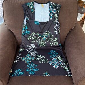 Lole Black and Blue Patterned Dress -Large